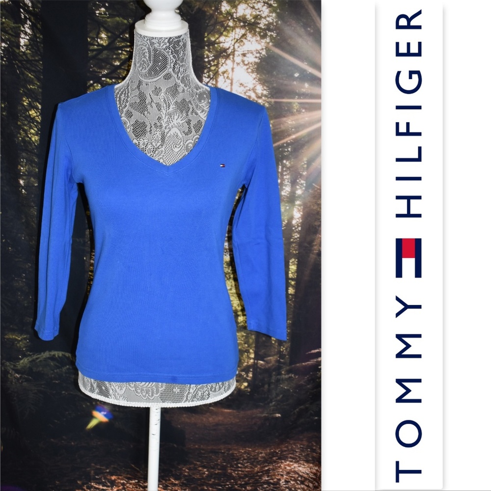 Tommy Hilfiger Royal Blue 3/4 Sleeve Shirt